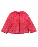 Chaqueta de conejo sin cuello