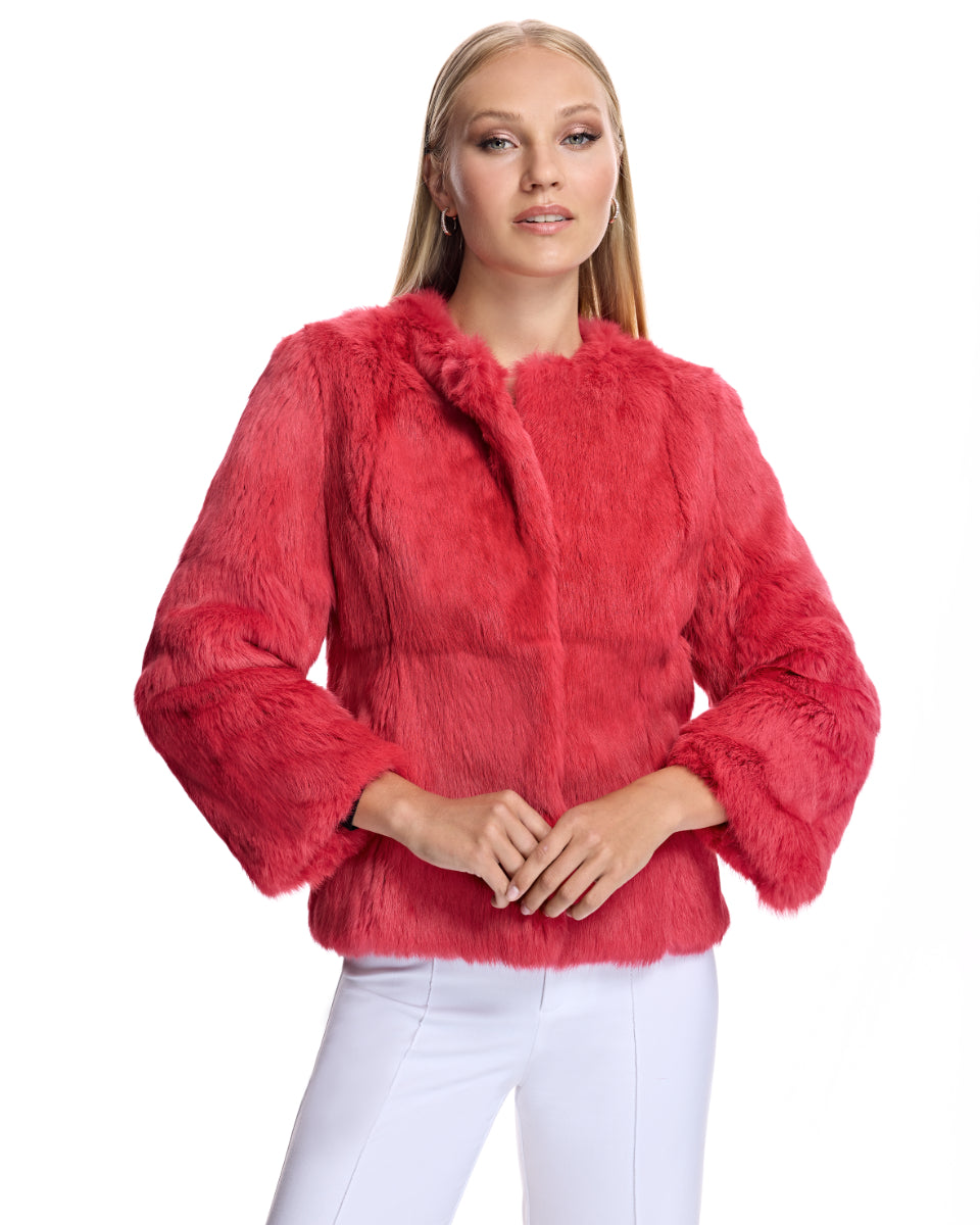 Collarless Rabbit Jacket