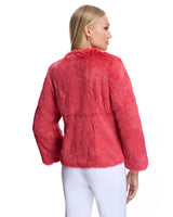 Chaqueta de conejo sin cuello
