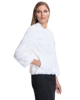 Chaqueta de conejo sin cuello