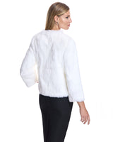 Chaqueta de conejo sin cuello