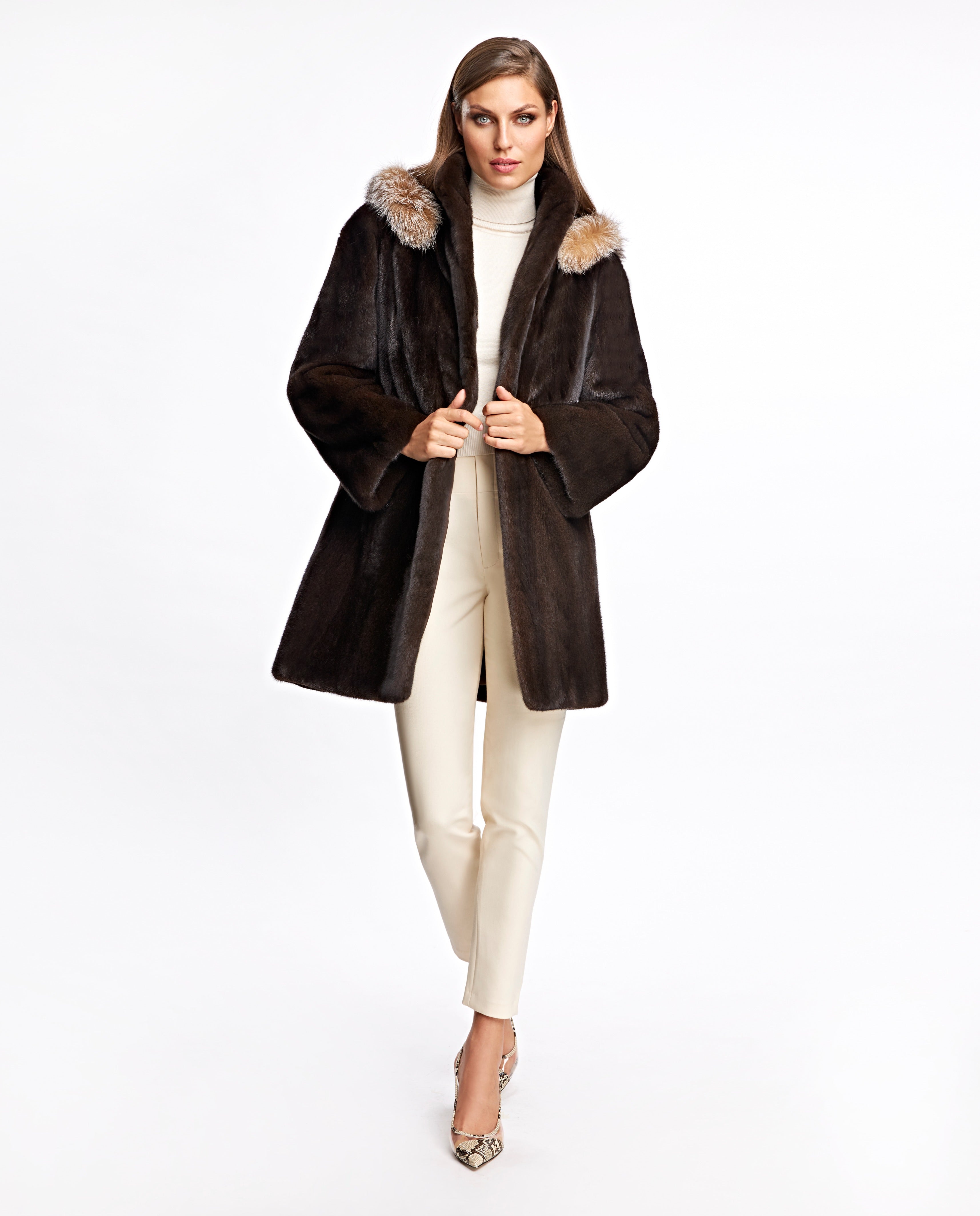 Fur Coats With Fur Hood Collar For Men & Women | Maximilian