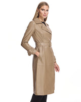 Gabardina de cuero con cinturón