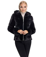 Hooded Horizontal Mink Jacket